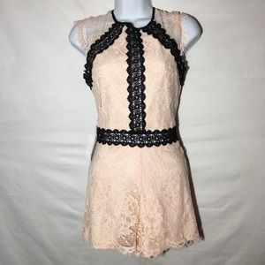 bebe Mel Lace Pink Romper